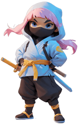 Katana silhouette and stealth iconography