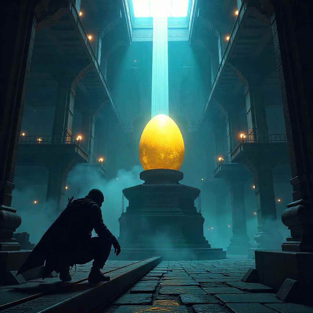 Bonus level — global arena with stealth zones and egg caches