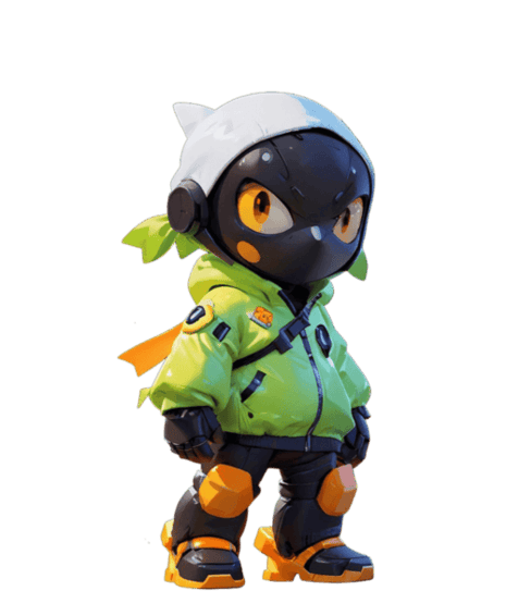 Hero ninja posing with blades