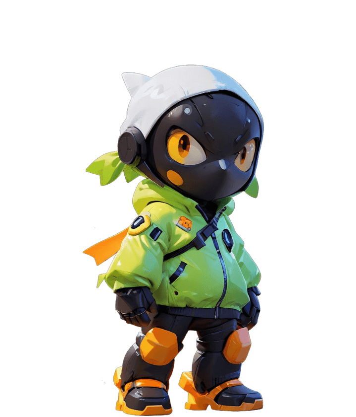 Hero ninja posing with blades